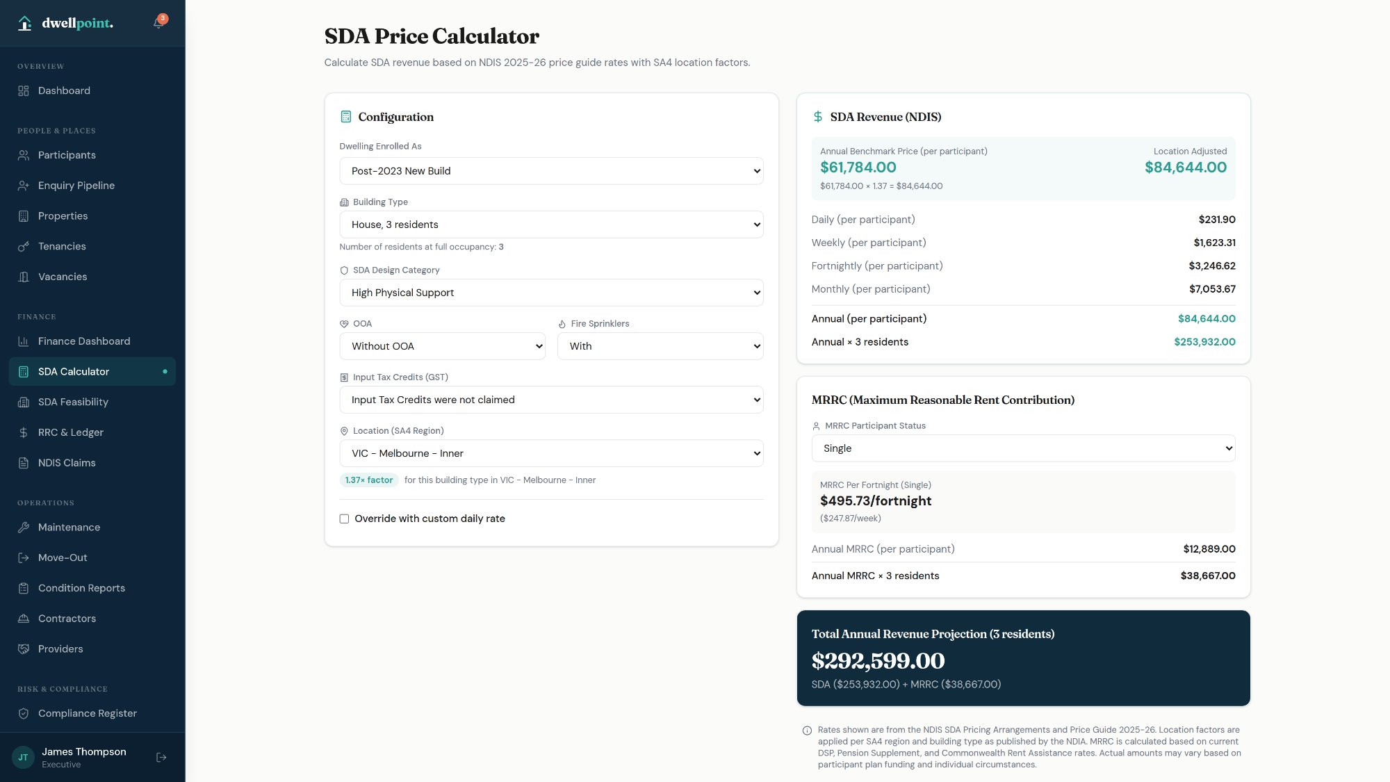 SDA Calculator